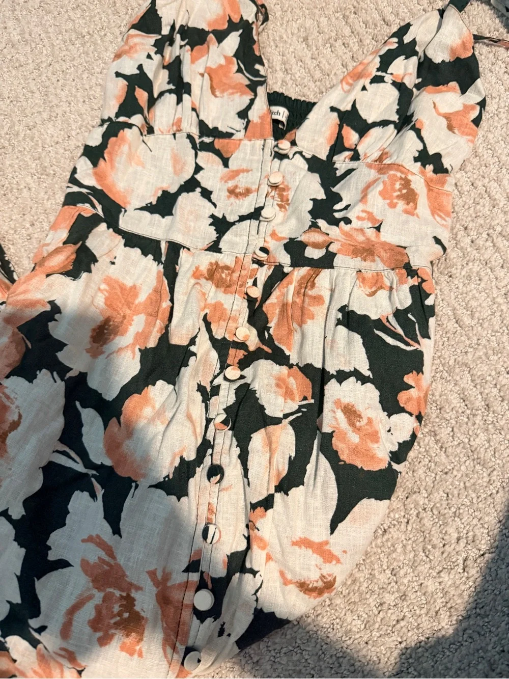 Abercrombie & Fitch Black Maxi Dress with Blush Floral Print